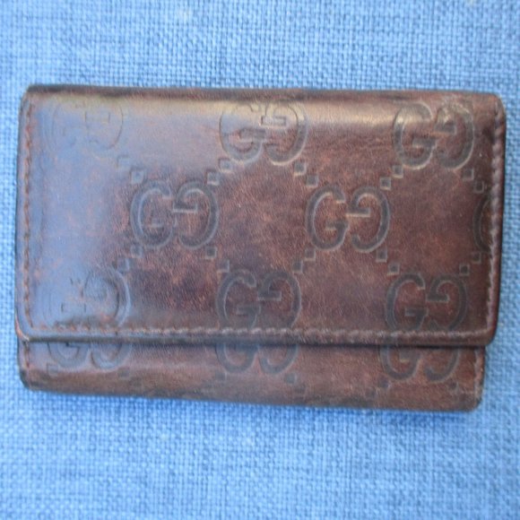 Vintage Gucci Guccissima 5 Key Leather Monogram Key Holder - Picture 1 of 14